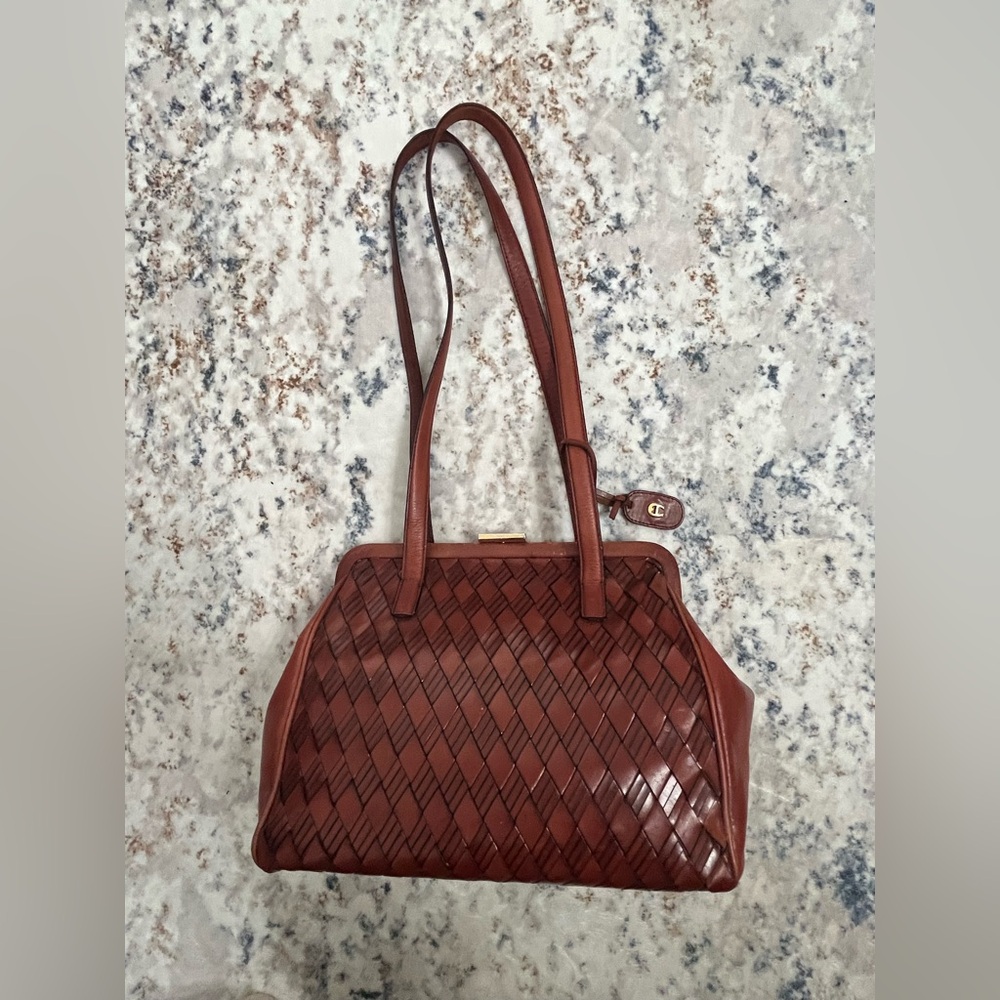 Etienne Aigner Reddish Brown Leather Shoulder Bag